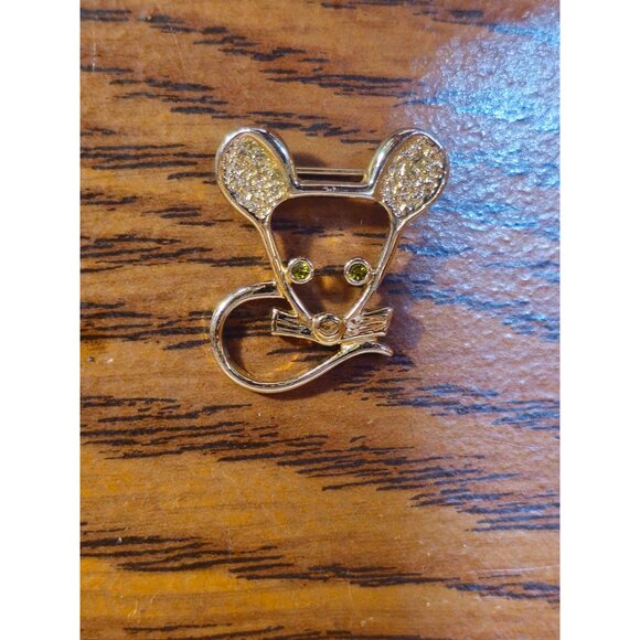 Vintage Sarah Coventry Gold-Tone Mouse Brooch Pin - Picture 2 of 7